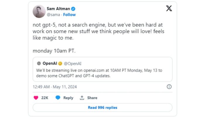 Menanti Kejutan Baru dari OpenAI hari Senin,  Sam Altman : Terasa Seperti Sihir