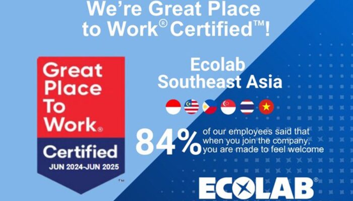 Ecolab Asia Tenggara Dapat Sertifikasi “Great Place to Work 2024”