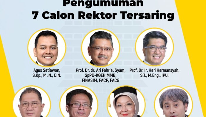 UI Umumkan 7 Calon Rektor Tersaring untuk Periode 2024–2029, Ini Sosoknya