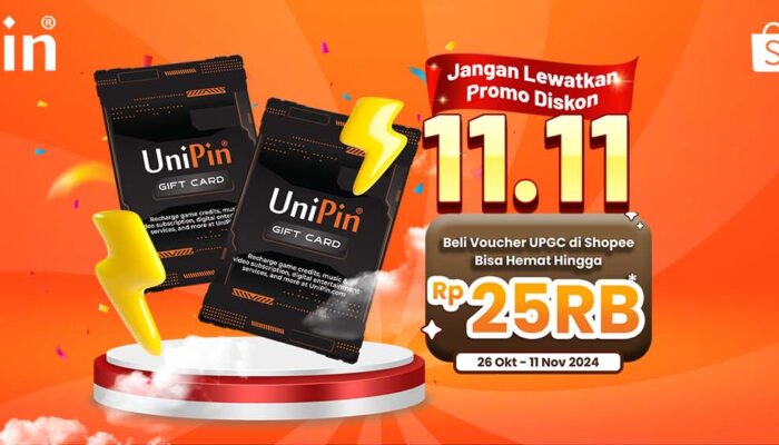 Promo 11.11, Diskon Voucher UniPin Hingga Rp 25,000 di Shopee