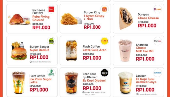 Promo ShopeePay 13 Januari-28 Februari 2025, Jajan Kopi Susu, Mie Ayam, Nasi Goreng Serba Rp1.000