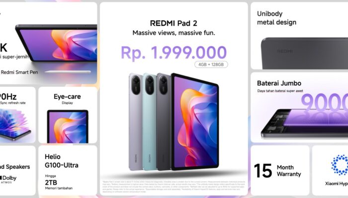 Redmi Pad 2 Resmi Hadir di Indonesia, Tablet Serbaguna untuk Keluarga di Bawah Rp2 Juta